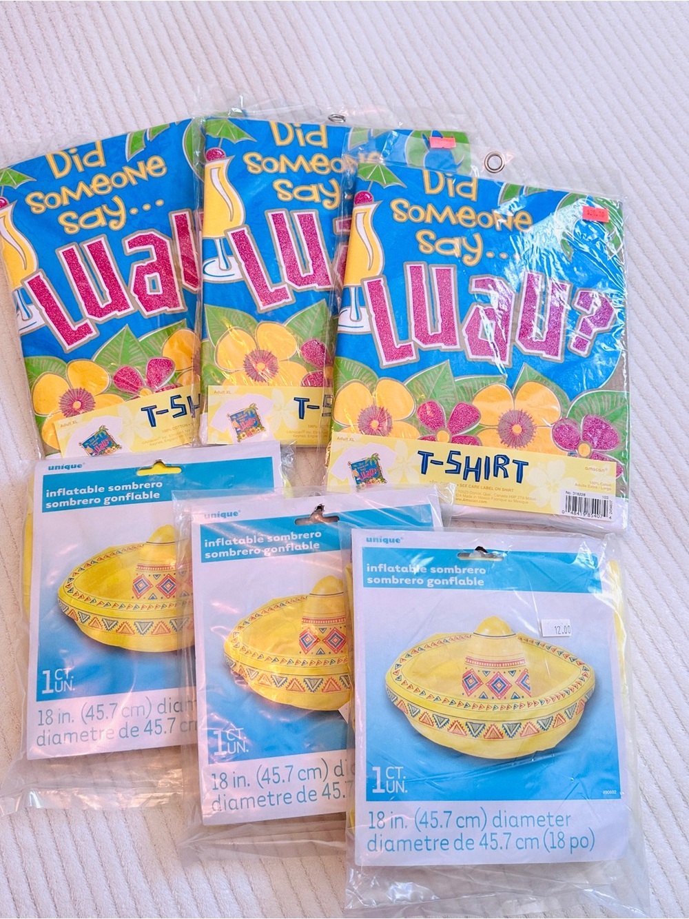 Luau T-shirts & Inflatable Sombrero’s